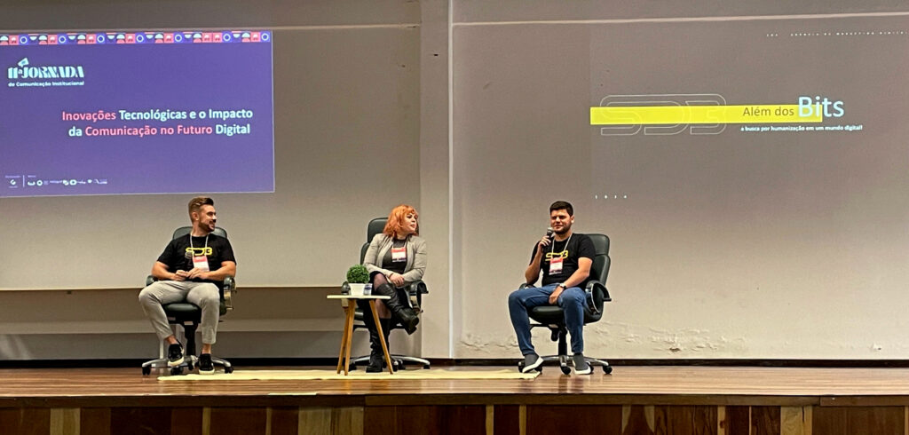 Foto da participação da SD3 no evento, falando sobre humanização digital